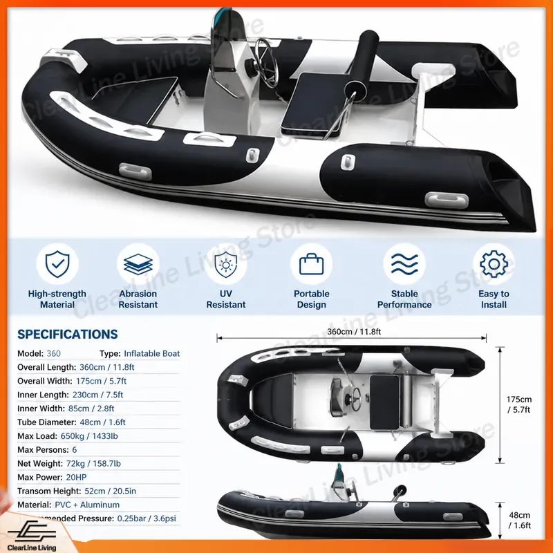 Fishing Boat Fiberglass - 3.6M Inflatable Boat Fiberglass Hyperion Rib