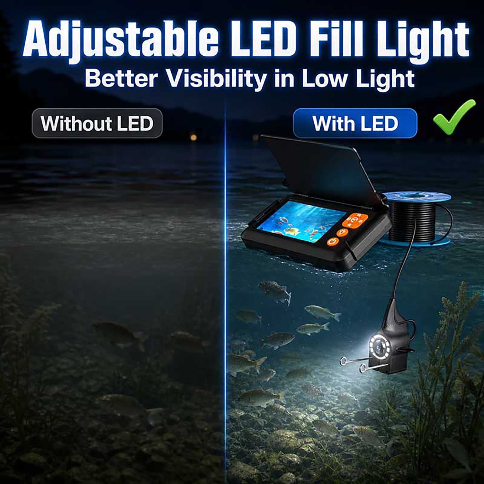 1080P HD Fish Finder Underwate - Fishing Boat Depth Finder ulasan dan harga