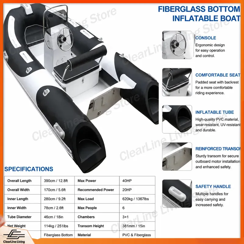 3.6M Inflatable Boat Fiberglas - Fishing Boat Fiberglass ulasan dan harga