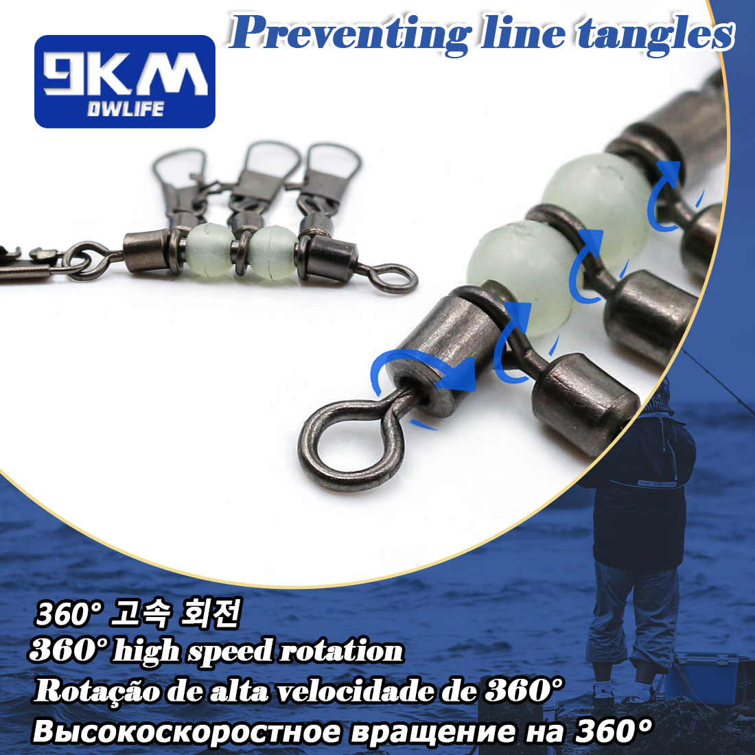 9KM 10pcs 4-Way Fishing Swivel - Fishing Boat Trailer ulasan dan harga